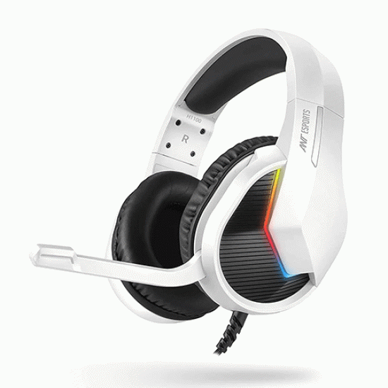 Ant Esports H1100 Pro RGB Wired Over-Ear Gaming Headset - White Ant Esports H1100 Pro RGB Wired Over-Ear Gaming Headset - White