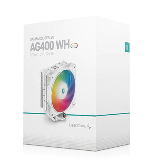 Deepcool AG400 WH ARGB Single Tower 120mm CPU Cooler (R-AG400-WHANMC-G-2) Deepcool AG400 WH ARGB Single Tower 120mm CPU Cooler (R-AG400-WHANMC-G-2)