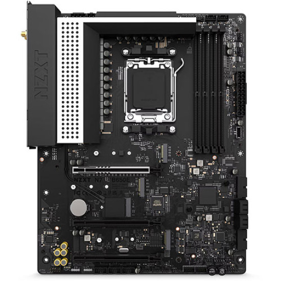 NZXT N7 B650E DDR5 AMD Motherboard with Wi-Fi and NZXT CAM Features - White N7-B65XT-W1) NZXT N7 B650E DDR5 AMD Motherboard with Wi-Fi and NZXT CAM Features - White N7-B65XT-W1)