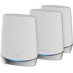 Netgear Orbi Tri-band AX5400 WiFi 6 Mesh System - 5.4Gbps - Router + 2 Satellite (RBK763-100EUS)