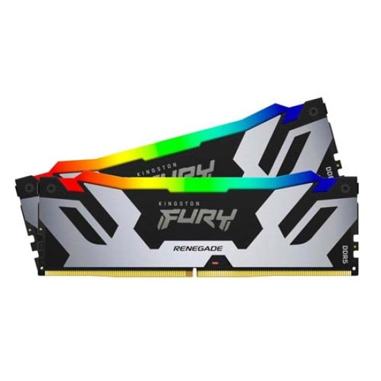 Kingston Fury Renegade Silver RGB 32GB (16GB x2) DDR5 Memory (KF560C32RSAK2-32) Kingston Fury Renegade Silver RGB 32GB (16GB x2) DDR5 Memory (KF560C32RSAK2-32)