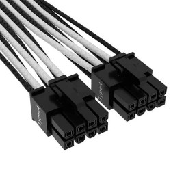 Corsair Premium Sleeved 12+4pin PCIe 5.0 12VHPWR 600W Cable White Black (CP-8920333) Corsair Premium Sleeved 12+4pin PCIe 5.0 12VHPWR 600W Cable White Black (CP-8920333)