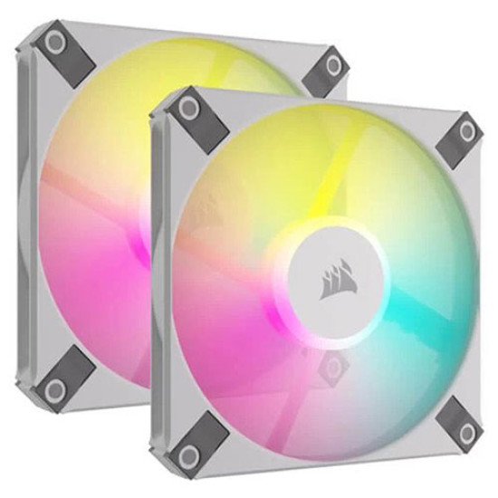 Corsair iCUE AF120 RGB SLIM 120mm PWM Fluid Dynamic Bearing Fan White Twin Pack (CO-9050165-WW) Corsair iCUE AF120 RGB SLIM 120mm PWM Fluid Dynamic Bearing Fan White Twin Pack (CO-9050165-WW)