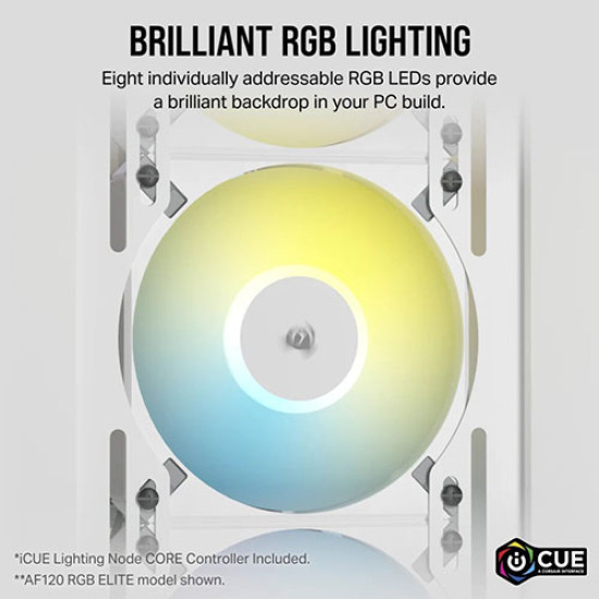 Corsair iCUE AF120 RGB SLIM 120mm PWM Fluid Dynamic Bearing Fan White Twin Pack (CO-9050165-WW) Corsair iCUE AF120 RGB SLIM 120mm PWM Fluid Dynamic Bearing Fan White Twin Pack (CO-9050165-WW)