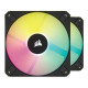 Corsair iCUE AF120 RGB SLIM 120mm PWM Fluid Dynamic Bearing Fan Black Twin Pack (CO-9050163-WW) Corsair iCUE AF120 RGB SLIM 120mm PWM Fluid Dynamic Bearing Fan Black Twin Pack (CO-9050163-WW)