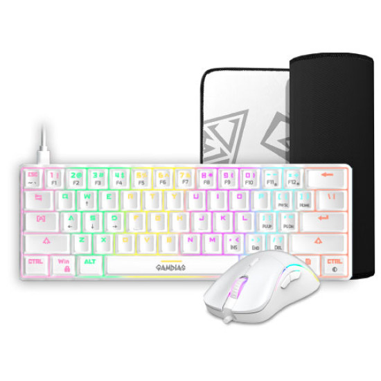 Gamdias HERMES E4 3-IN-1 COMBO Mechanical Keyboard and Mouse White RGB Gamdias HERMES E4 3-IN-1 COMBO Mechanical Keyboard and Mouse White RGB