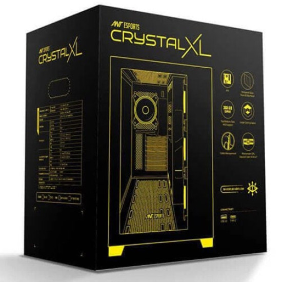 Ant Esports Crystal XL Mid Tower Cabinet With Fans Black Ant Esports Crystal XL Mid Tower Cabinet With Fans Black