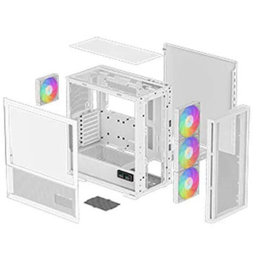 Deepcool CH560 Digital Mesh ARGB Mid Tower Case - White (R-CH560-WHAPE4D-G-1) Deepcool CH560 Digital Mesh ARGB Mid Tower Case - White (R-CH560-WHAPE4D-G-1)
