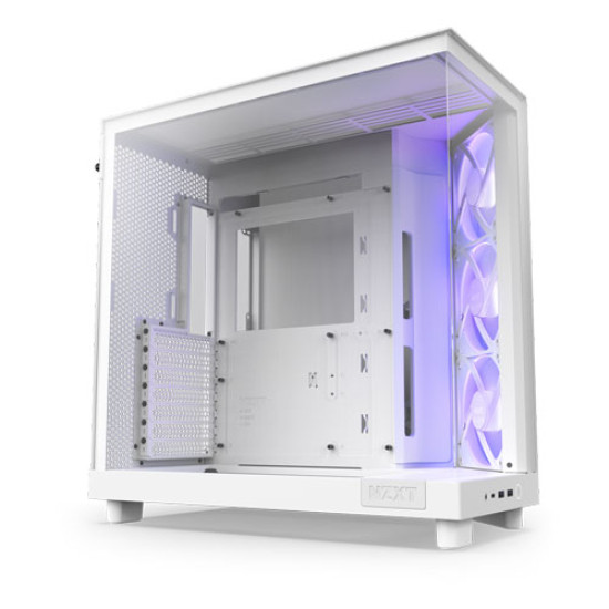 NZXT H6 Flow RGB Compact Dual-Chamber Mid-Tower Airflow Case with RGB Fans White (CC-H61FW-R1) NZXT H6 Flow RGB Compact Dual-Chamber Mid-Tower Airflow Case with RGB Fans White (CC-H61FW-R1)