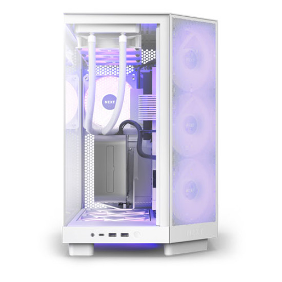NZXT H6 Flow RGB Compact Dual-Chamber Mid-Tower Airflow Case with RGB Fans White (CC-H61FW-R1) NZXT H6 Flow RGB Compact Dual-Chamber Mid-Tower Airflow Case with RGB Fans White (CC-H61FW-R1)