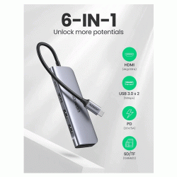 Ugreen CM195 USB-C 6-in-1 Multifunctional Adapter (70411) Ugreen CM195 USB-C 6-in-1 Multifunctional Adapter (70411)