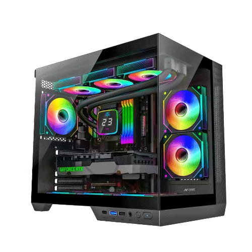 Ant Esports Crystal X4 ARGB Dual-Chamber Gaming Cabinet