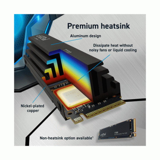 Crucial T700 4TB PCIe Gen5 NVMe M.2 SSD with Heatsink (CT4000T700SSD5) Crucial T700 4TB PCIe Gen5 NVMe M.2 SSD with Heatsink (CT4000T700SSD5)