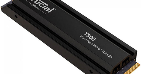Crucial T500 1TB PCIe Gen4 NVMe M.2 SSD with Heatsink (CT1000T500SSD5)