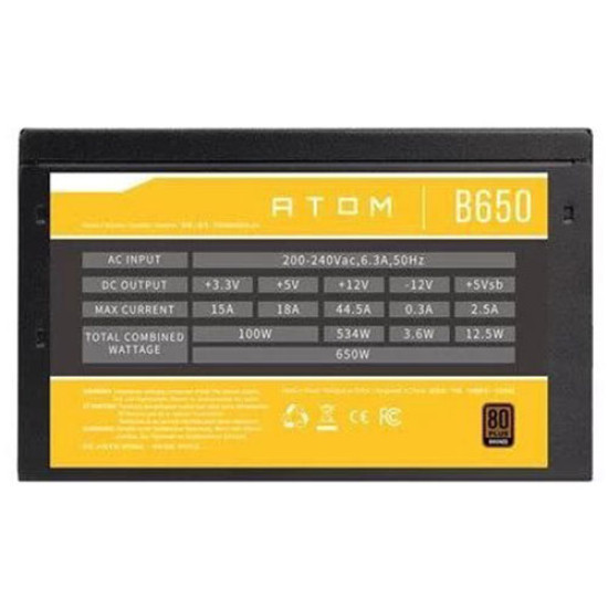 Antec B650 Bronze 80 Plus 650 Watt Power Supply (ATOM-650)