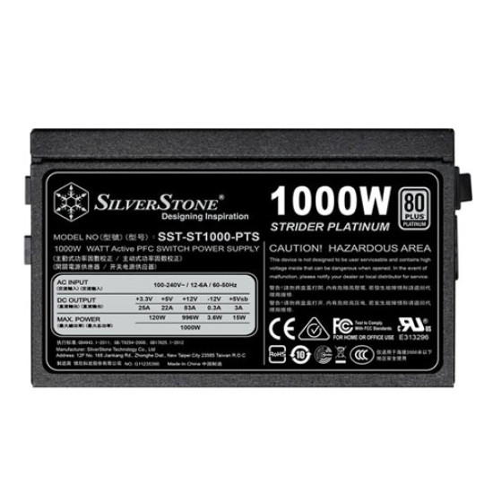 Silverstone Strider Platinum Series 1000W Fully Modular Power Supply (SST-ST1000-PTS) Silverstone Strider Platinum Series 1000W Fully Modular Power Supply (SST-ST1000-PTS)