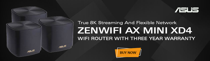 Asus ZenWiFi AX Mini XD4 Black (3-Pack) Dual Band WiFi 6 Router (XD4-BLACK-3PACK)