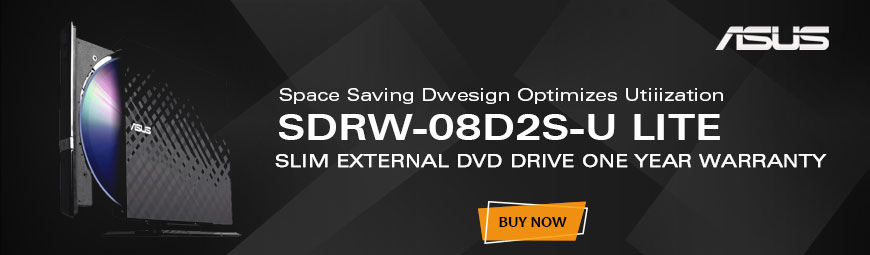 Asus 8X Slim External DVD Drive - Black (SDRW-08D2S-U LITE)