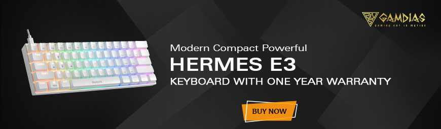 Gamdias Hermes E3 RGB Wired USB Gaming Keyboard Blue Switches (White)