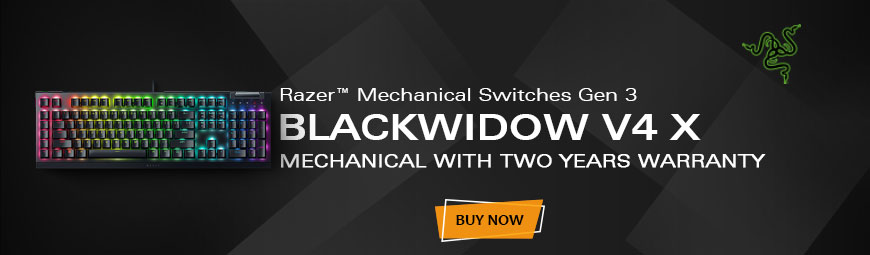 Razer Blackwidow V4 X Mechanical Gaming Keyboard Green Switch (RZ03-04700100-R3M1)