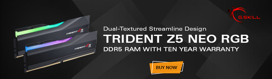 GSkill Trident Z5 Neo RGB 64GB (32GBx2) DDR5 6000Mhz Desktop Ram (F5-6000J3040G32GX2-TZ5NR)