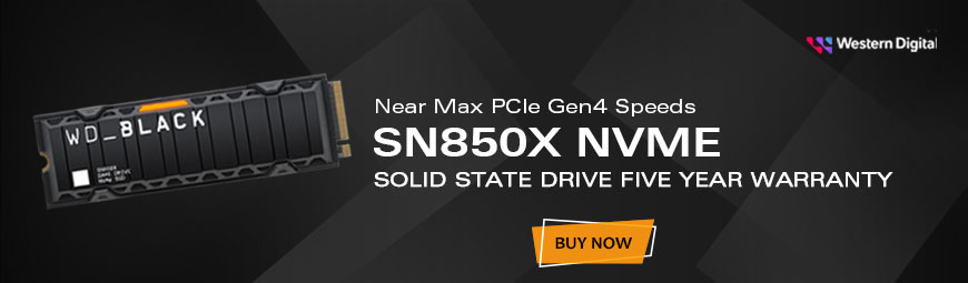Western Digital Black SN850X 1TB NVMe M.2 Internal Solid State Drive - With Heatsink (WDS100T2XHE)