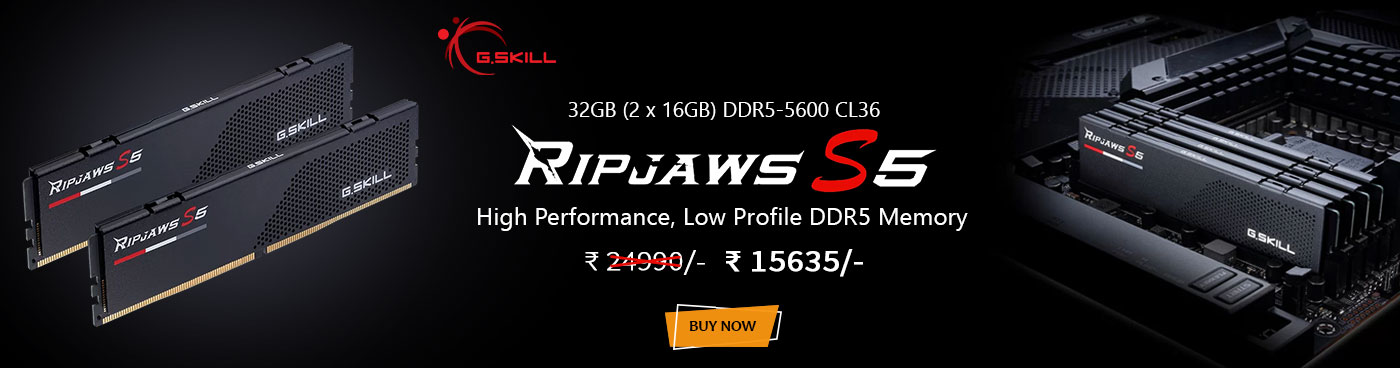 G.Skill Ripjaws S5 32GB (2x16GB) DDR5-5600 CL36 (F5-5600J3636C16GX2-RS5K)