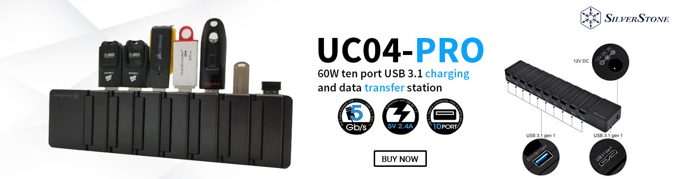 SilverStone UC04-PRO 10-Port USB Charging Station (SST-UC04B-PRO)