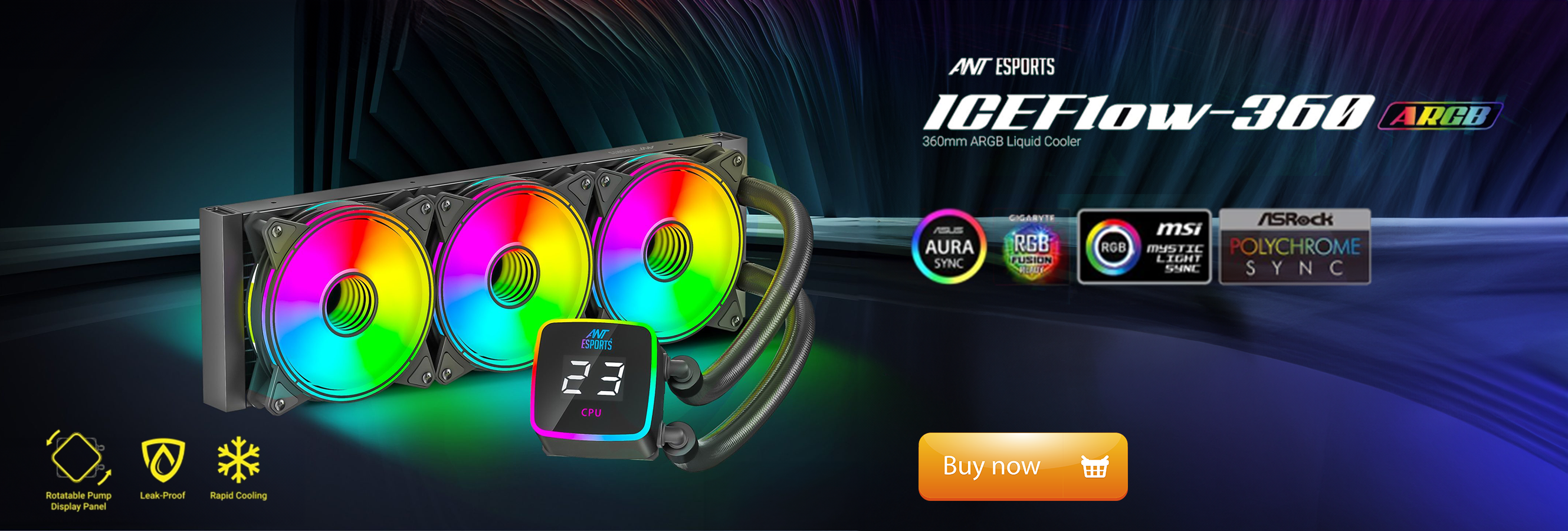 Ant Esports ICE-Flow 360 ARGB CPU Liquid Cooler