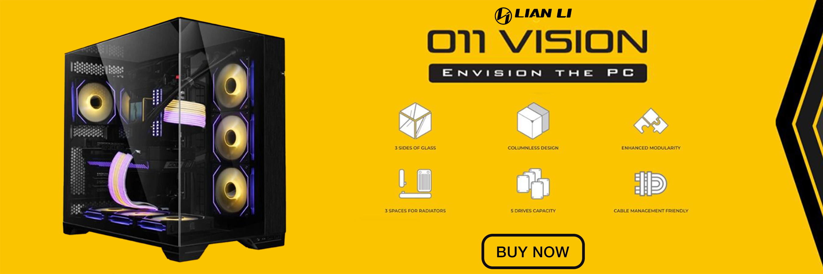Lian Li O11 Vision Tempered Glass Case Black (G99.O11VX.IN)