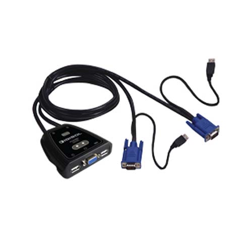Digisol 2 Port Mini USB KVM Switch with Built In Cables (DG-KU8002)