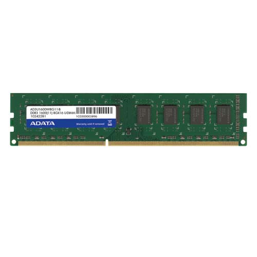 Adata 4GB DDR3 1600 240 Pin Unbuffered DIMM Desktop Memory (AD3U1600W4G11-R)