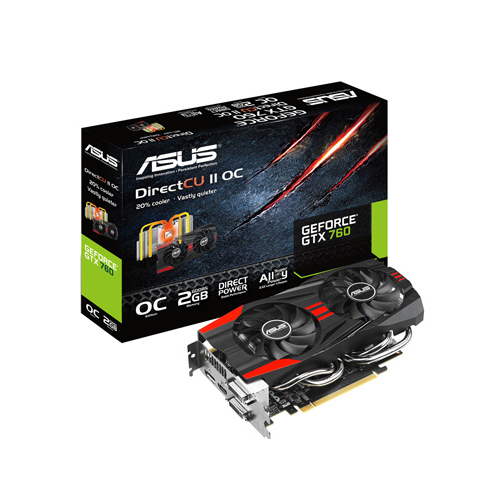 Asus Geforce GTX760 2GB DDR5 Nvidia PCI E Graphic Card (GTX760-DC2OC-2GD5)