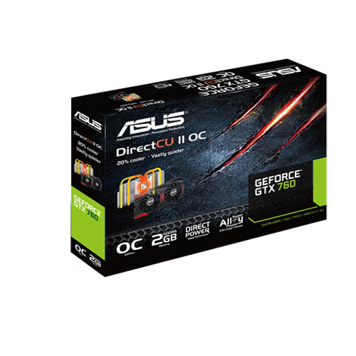 Asus Geforce GTX760 2GB DDR5 Nvidia PCI E Graphic Card (GTX760-DC2OC-2GD5)
