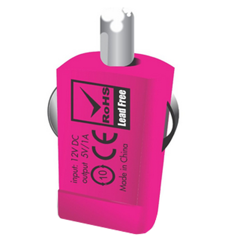 Portronics Car Power Micro Auto USB Charger - Pink (POR 333)