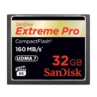 SanDisk 32GB 160MB Extreme Pro CompactFlash Card (SDCFXPS-032G-X46)