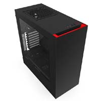Nzxt S340 Mid Tower Case - (Glossy Matte Black - Red)