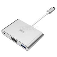 Unitek USB-C Aluminium Multiport Hub with Power Delivery (1-Port USB3.0 + 2-Port USB2.0 + VGA) Y-9102 (UT-108)