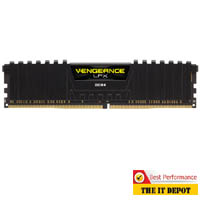 Corsair Vengeance LPX 8GB (1 x 8GB) DDR4 2400MHz C16 Memory - Black (CMK8GX4M1A2400C16)