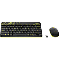 Logitech MK240 Nano Wireless Keyboard and Mouse Combo - Black-Chartreuse Yellow (920-008202)