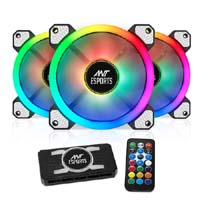 Ant Esports Superflow 120 KIT - Pack of 3 ARGB Fan With ARGB Control And RF Remote