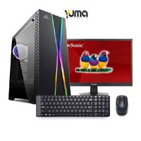 Yuma Office PC (Ryzen 5 5600G, 8GB, 250GB NVMe SSD, 1TB, 24inch Monitor with Keyboard and Mouse)