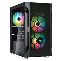 SilverStone FARA H1M PRO Micro ATX Gaming Chassis with ARGB Lighting - Black (SST-FAH1MB-PRO)