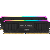 Crucial Ballistix MAX RGB 16GB Kit 2 x 8GB DDR4-4000 Desktop Gaming Memory Black (BLM2K8G40C18U4BL)
