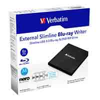 Verbatim External Slimline Mobile Blu-ray Writer USB 3.0 (43887)