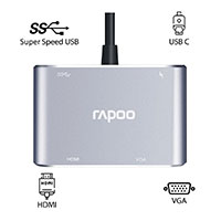 Rapoo XD30 Type C Multi Function Adapter (4 in 1)