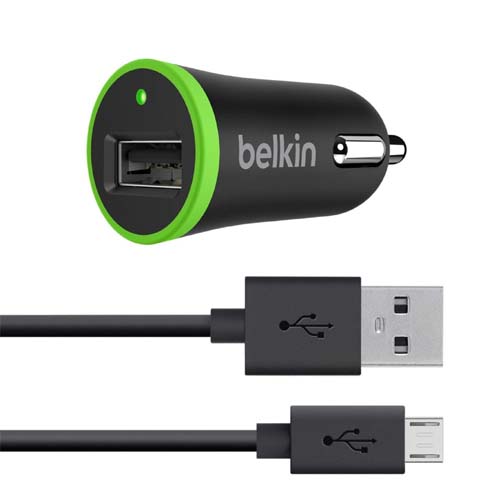 Belkin Car Charger with Micro USB ChargeSync Cable 2.1 A - 10W (F8M668bt04-BLK)