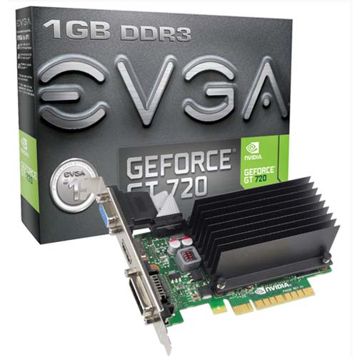 EVGA GeForce GT 720 1GB DDR3 Graphics Card (01G-P3-2722-KR)