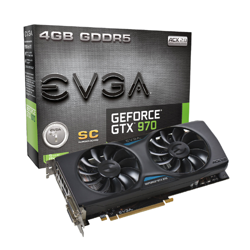 EVGA GeForce GTX 970 SC GAMING ACX 2.0 4GB GDDR5 Graphics Card (04G-P4-2974-KR)
