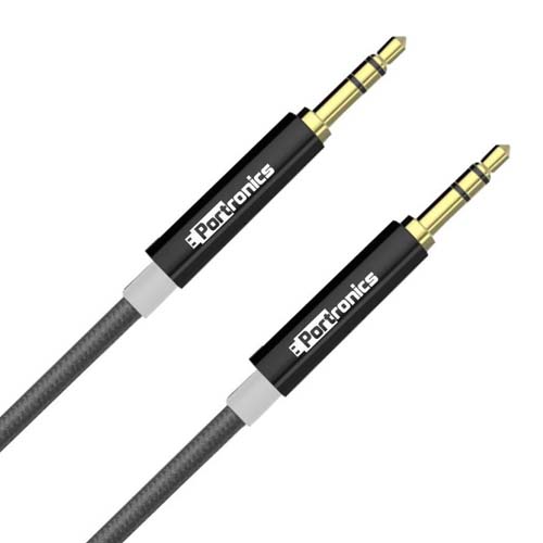 Portronics Konnect Aux Cable - Black-Grey (POR 604)